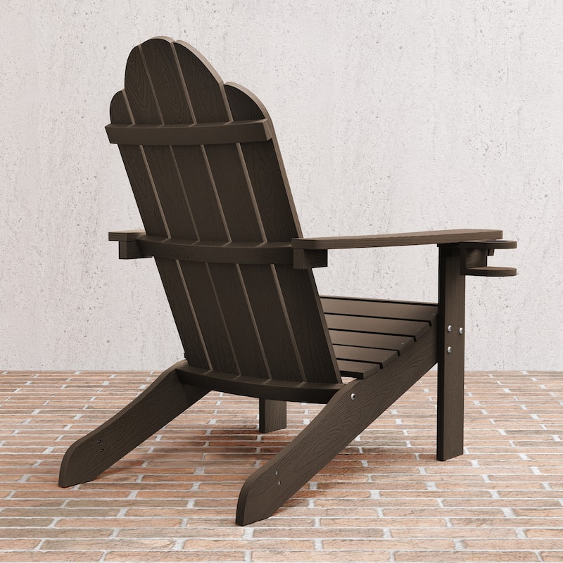 LUE BONA Patio HDPS Adirondack Chair Plastic Weather Resistant Outdoor Chairs Set of 4 - 30 in.W x 35 in.D x 36.5 in.H