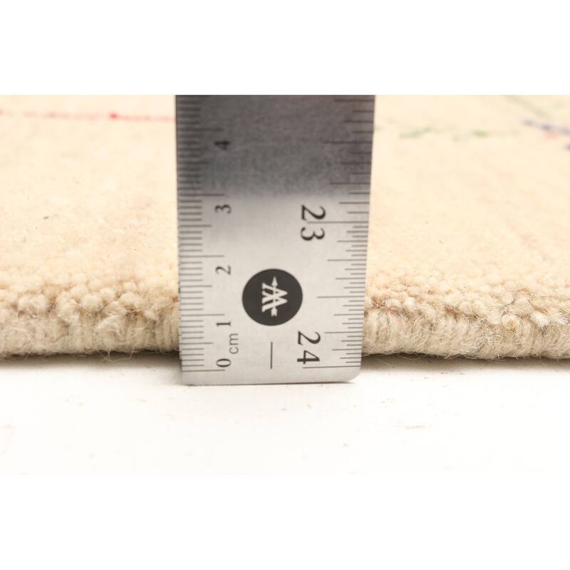 ECARPETGALLERY Hand Loomed Kashkuli Gabbeh Beige Wool Rug - 4'1 x 5'8