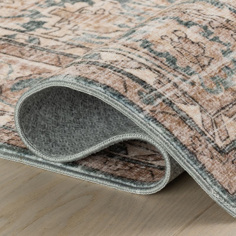 Nuloom Luned Bordered Traditional Washable Area Rug