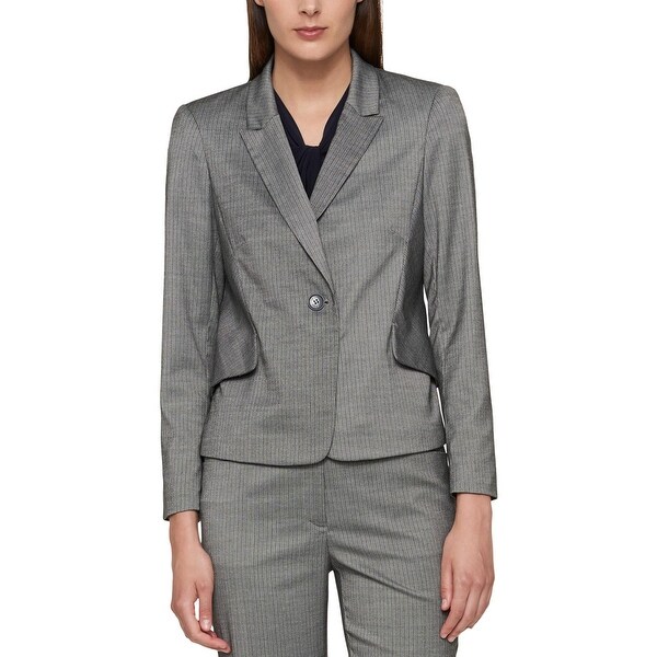 Tommy Hilfiger Womens One-Button Blazer Pinstripe Office Wear