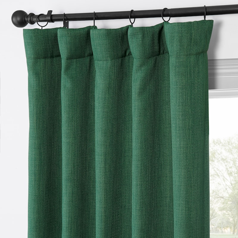 Exclusive Fabrics Faux Linen Room Darkening Curtain (1 Panel)