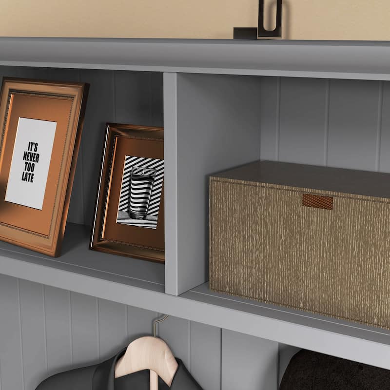 Hallway Hall Tree Cabinet Storage Cabinet with Comfortable Seating and Slatted Shoe Shelf, Coat Rack with Drawers