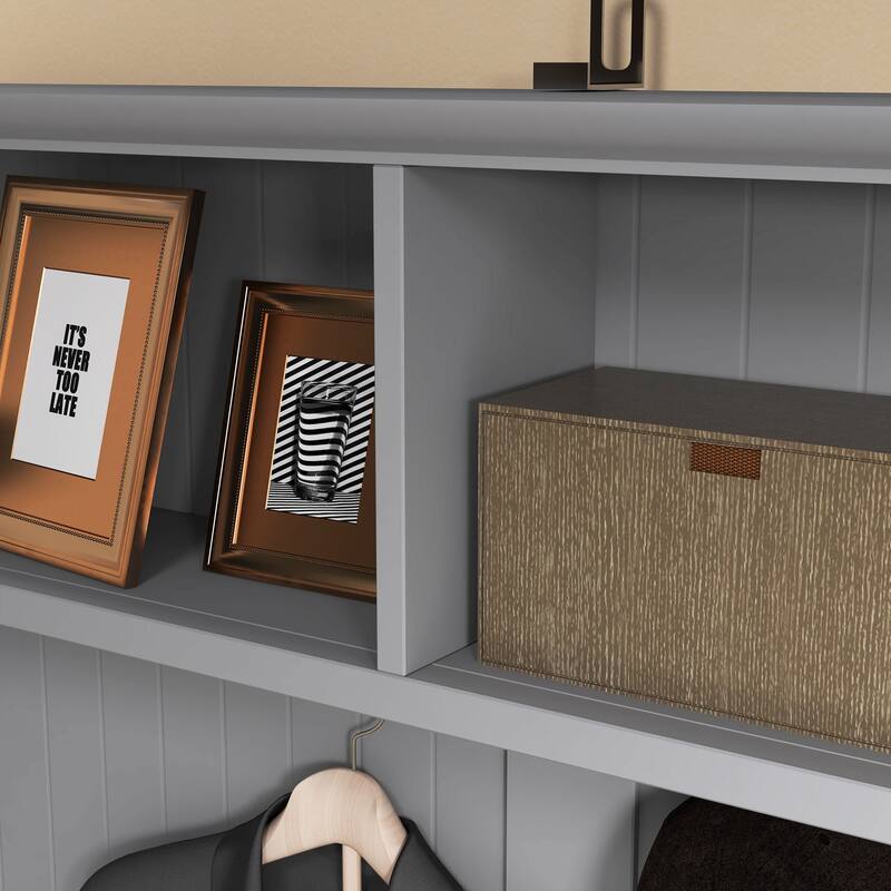 Modern Coat Rack with Entry Bench Shoe Rack 2 Drawers 4 Hooks and Upholstered Seat for Entry and Hallway