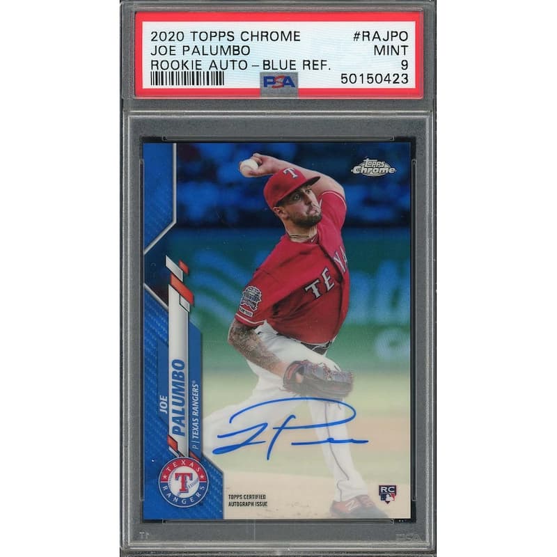 Joe Palumbo 2020 Topps Chrome Rookie Auto Blue Refractor Card #RAJPO PSA 9 /150 - 8'6" x 11'6"