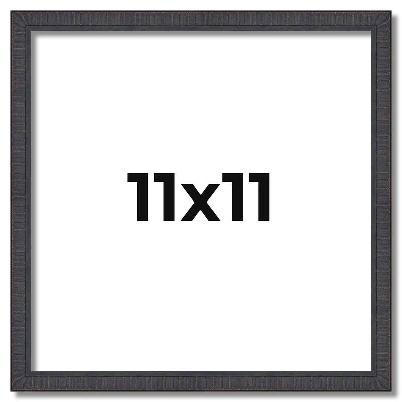 11x11 Frame Brown Solid Wood Picture Frame Includes UV Acrylic