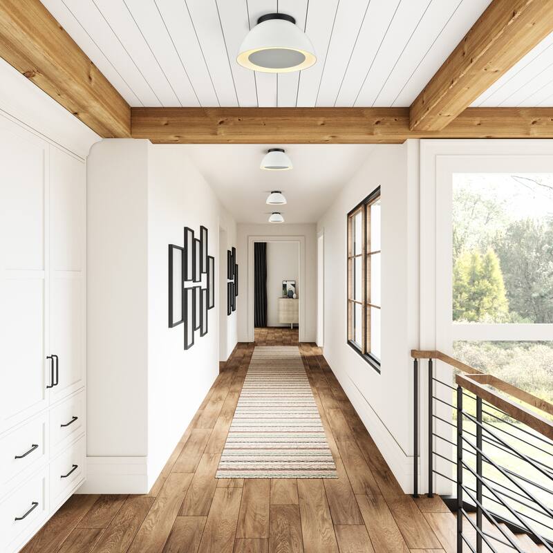 Elk Home Pelham 10'' Wide 2-Light Flush Mount - Matte Black with Matte White