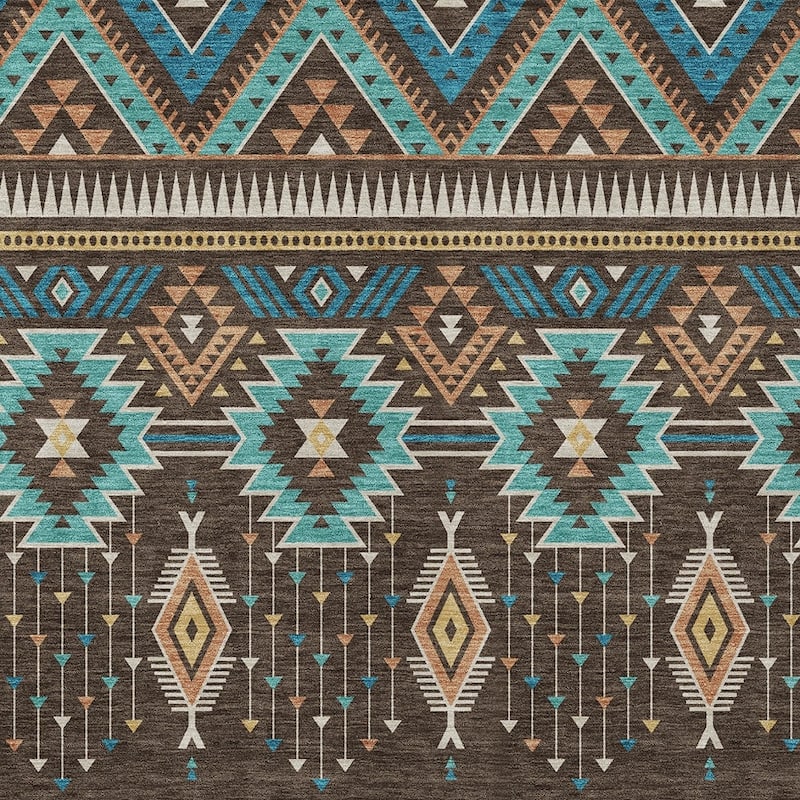 HomeRoots Aztec Transitional Rectangle Outdoor Rug