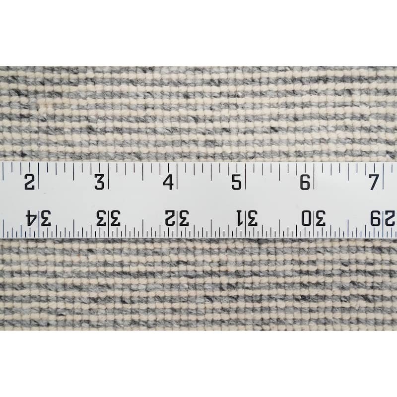 Hand Knotted Oriental 100% Wool Carpet Tribal Geometric Greys & Charcoal Gabbeh Area Rug - 7' 7'' X 5' 3''