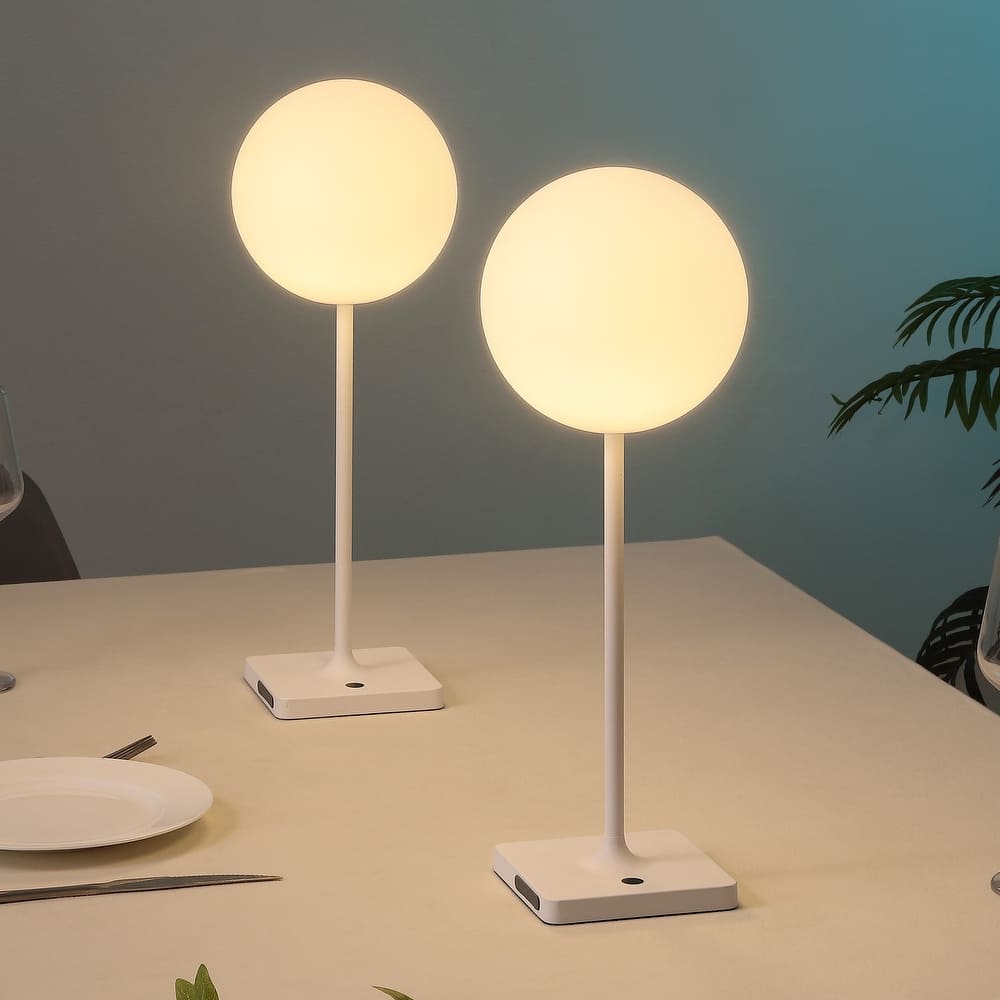 17.5" Modern LED Table Lamp, Dimmable, Cordless, Touch Sensor (Set of 2) - 17.50