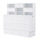 preview thumbnail 7 of 5, Queen Size Murphy Bed with Bookcase, Bedside Shelves and a Drawer
