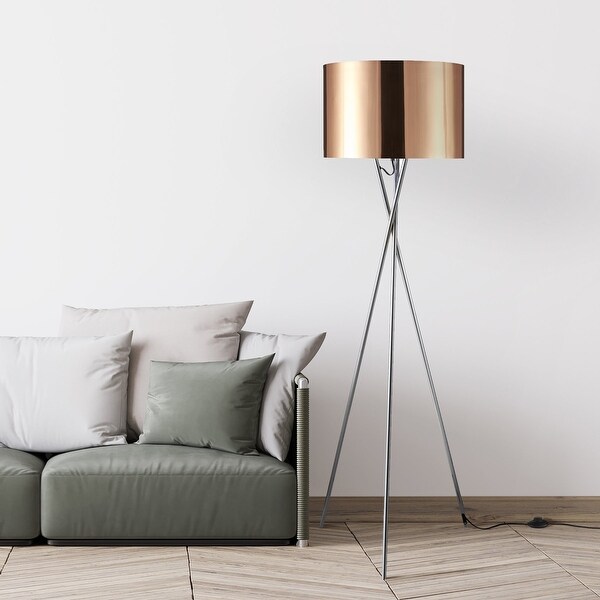 ambiore. 62 Inch Tripod Floor Lamp Copper Acrylic Film Shade Bed Bath Beyond 32398398