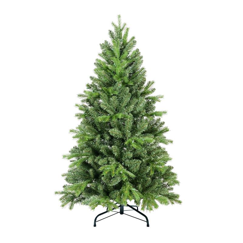 5FT Christmas Tree with 756 PE+PVC Tips-Full-Bodied Holiday Tree with Hinged Branches,Easy Assembly, Stable Metal Stand