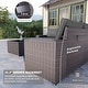 preview thumbnail 51 of 125, Kullavik 13 Pieces Outdoor Patio Furniture Set with Fire Pit Table w/ Wide Armrests