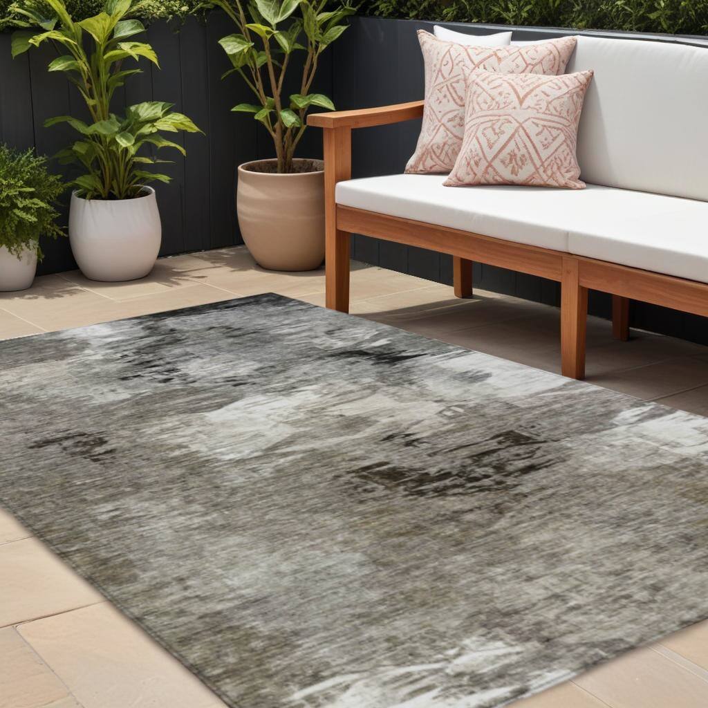 HomeRoots Abstract Transitional Rectangle Outdoor Rug