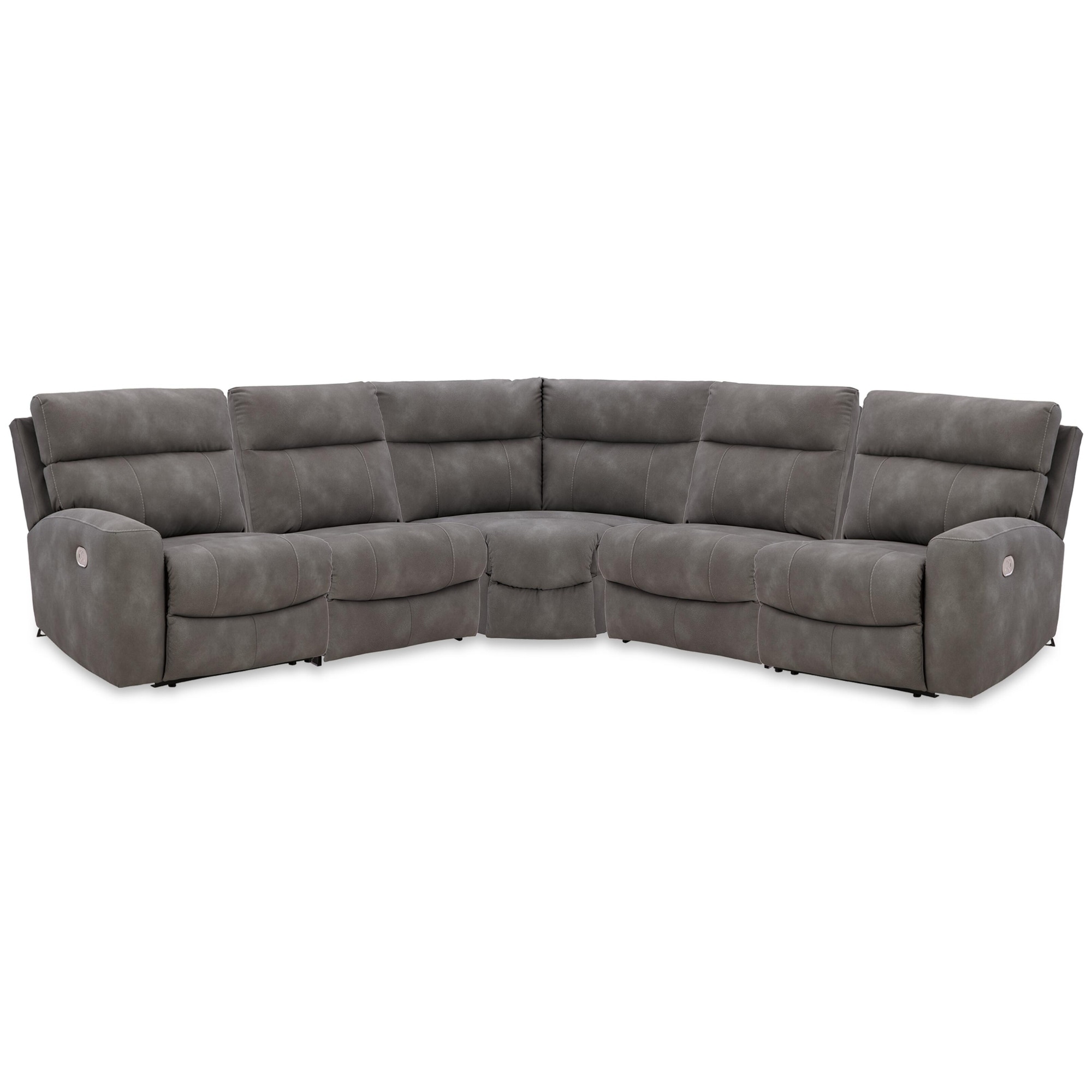 Signature Design by Ashley Next-Gen DuraPella Dark Gray 5-Piece Power Reclining Sectional - 118" W x 118" D x 41" H