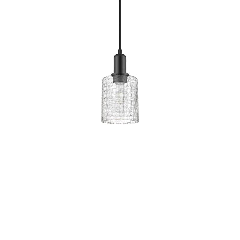 Innovations Lighting 716-1P-10-5 Cobbleskill Pendant Cobbleskill 5" - Matte Black / Clear
