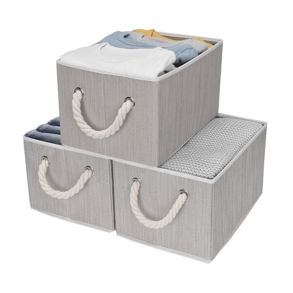 Shop StorageWorks Storage Bin Box with Rope Handle, 3-Pack ...