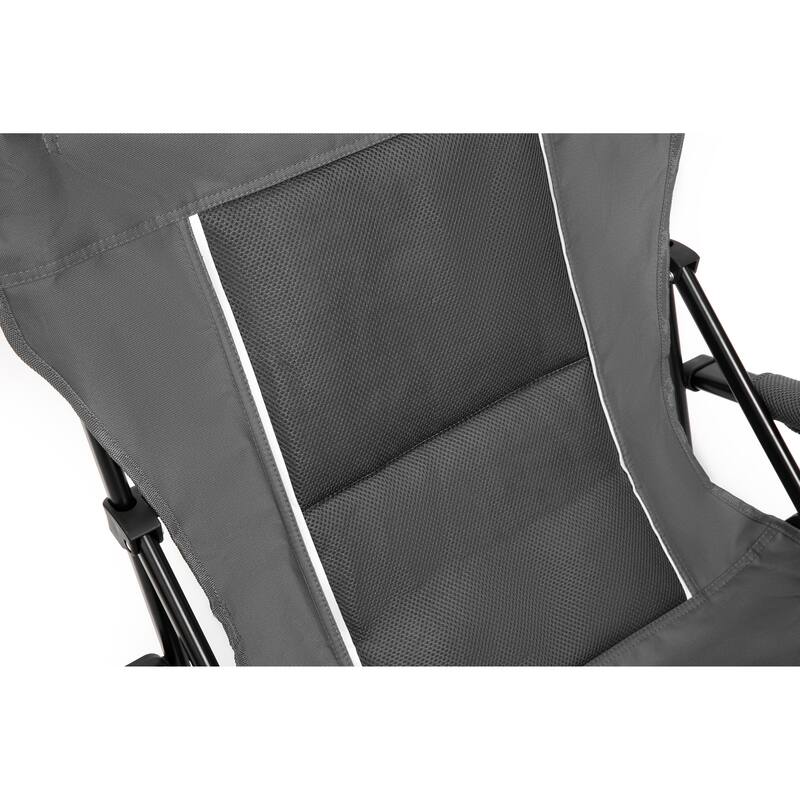 Anmytek Collapsible Padded Camping Chair with Cup Holder High Backrest and Mesh Panel Foldable Outdoor Chair