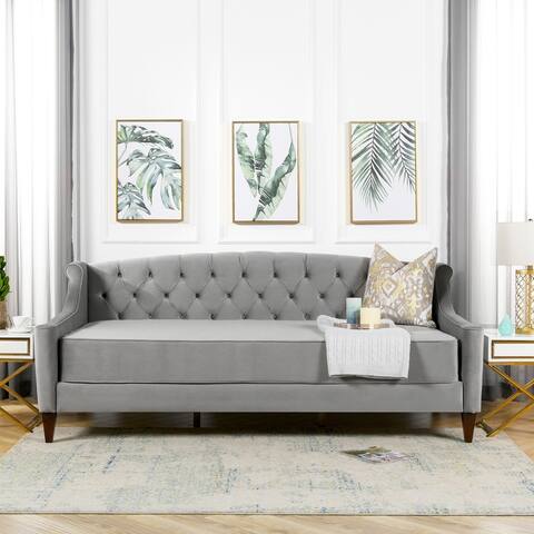 Performance Fabric Upholstered Tufted Sofa Bed