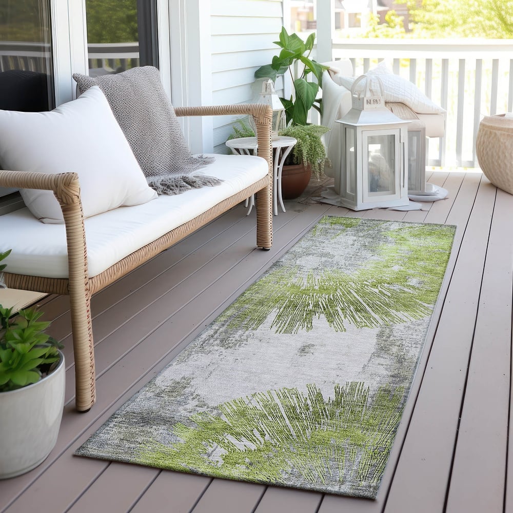 Machine Washable Indoor/ Outdoor Chantille Contemporary Starburst Rug