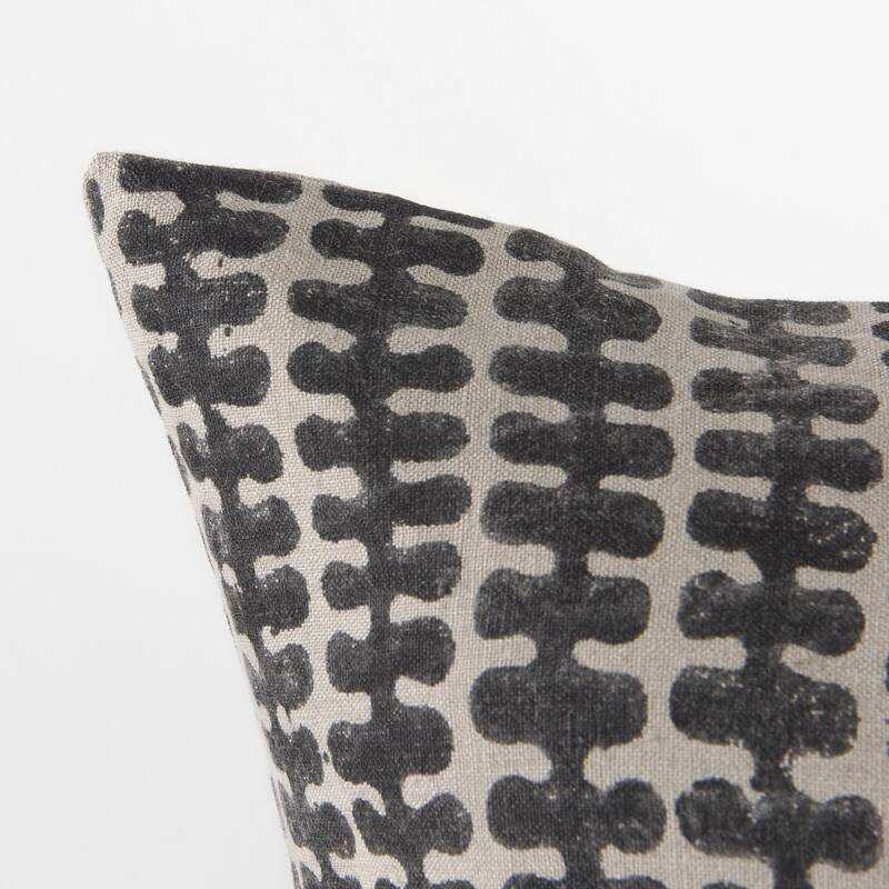 Miriam Beige & Black Patterned Decorative Pillow Cover
