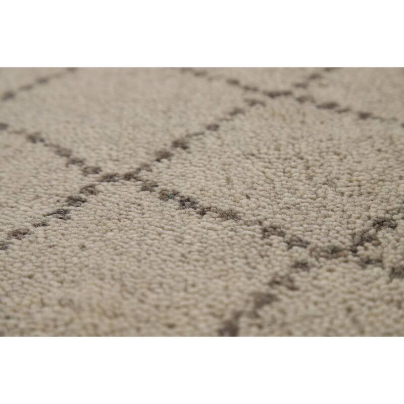 Trellis Moroccan Runner Rug Hand-Knotted Oriental Wool Carpet - 2'6" x 7'6"