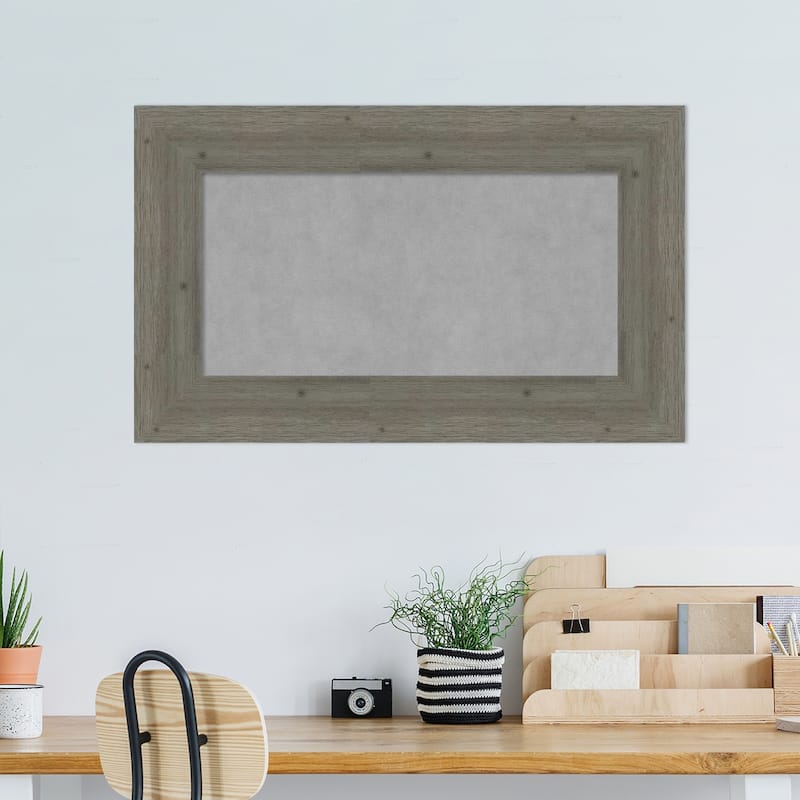 Amanti Art Fencepost Grey Framed Magnetic Board