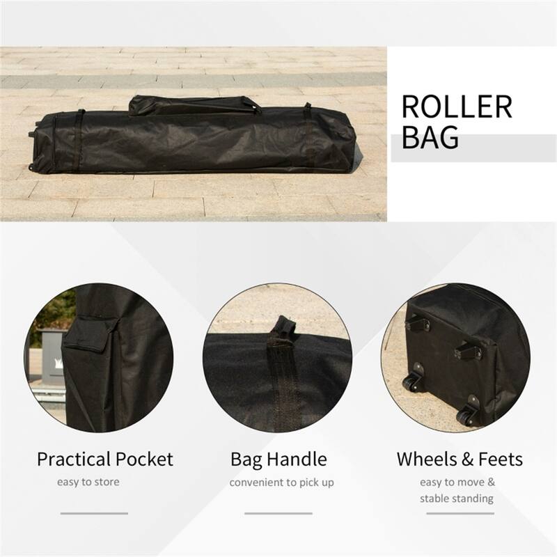 Pop Up Outdoor Tent 19.7 ft x 9.8 ft Waterproof Oxford Fabric with Roller Bag