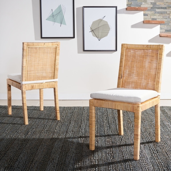 Cane dining chair with cushion clearance