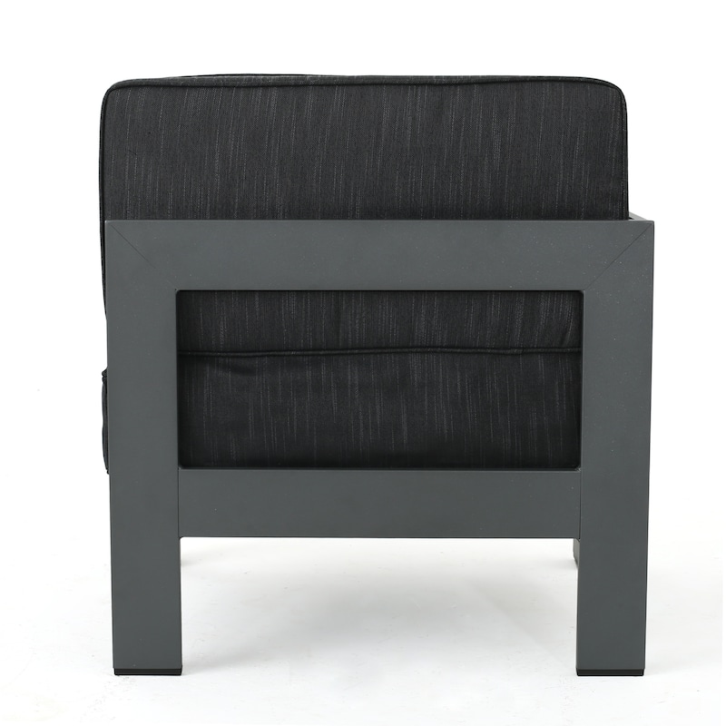 Cape Coral Aluminum Outdoor Sectional Sofa Set with Fire Table by Christopher Knight Home