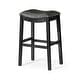 preview thumbnail 7 of 98, Maven Lane 31" Adrien Saddle Kitchen Bar Height Stool - N/A Set of 2 - Aged Black Vegan Leather