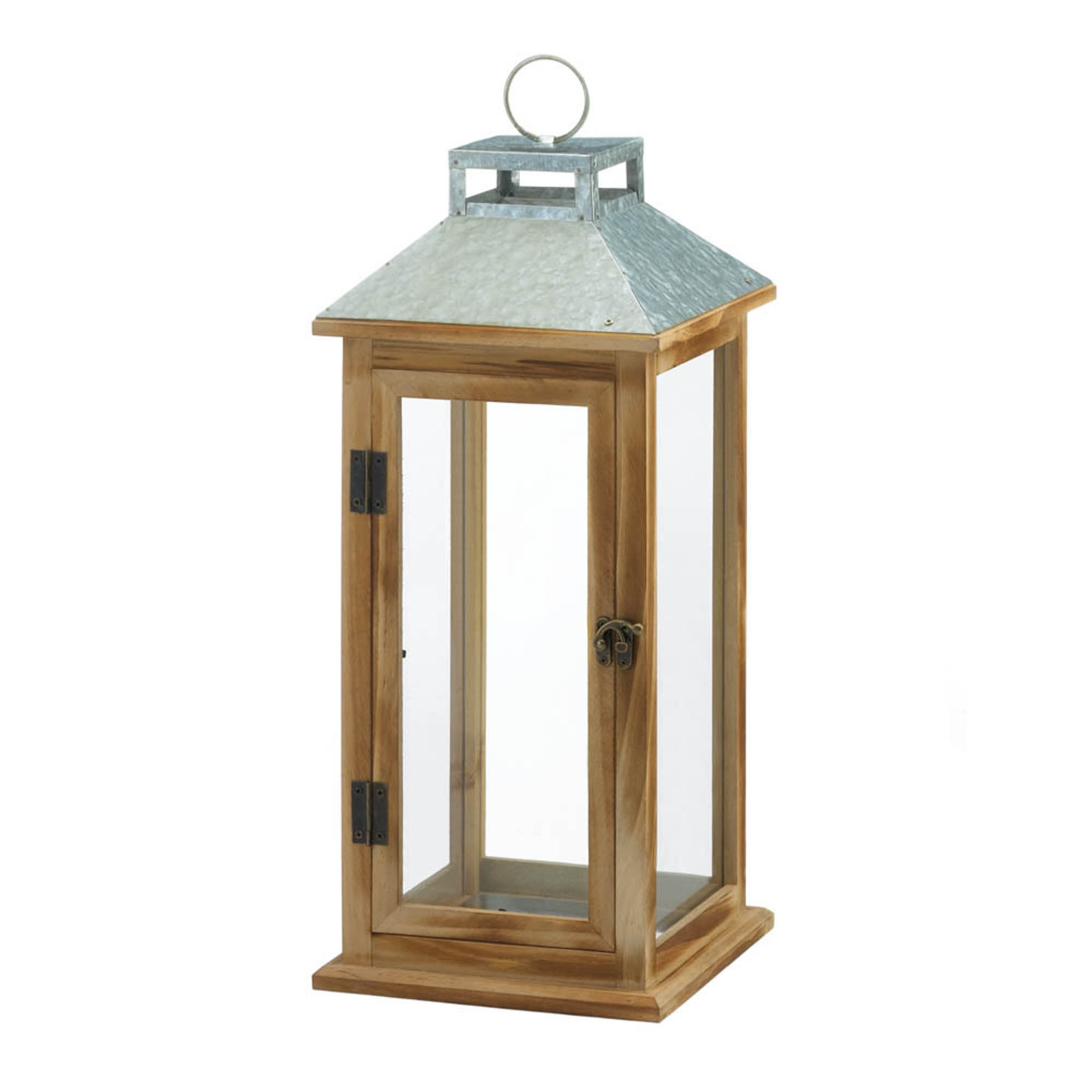 gallery of light large simple metal top wooden lantern