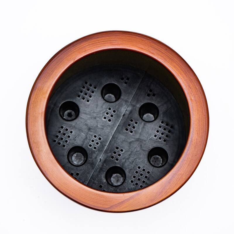 GDFStudio - Farmhouse Outdoor/Indoor 7.8" Self-Watering Round Planter Pot with Drainage Plug and Reservoir System