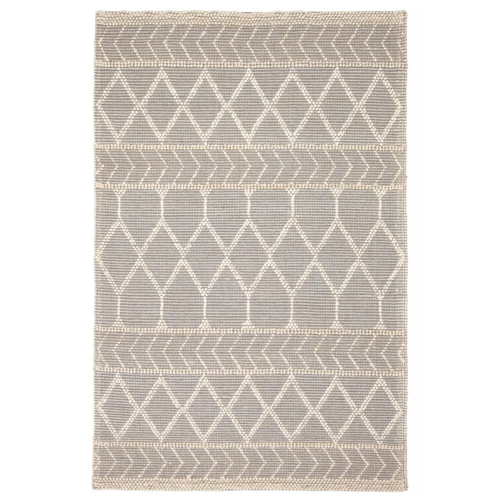 ECARPETGALLERY Braid weave Sienna Grey Wool Rug - 5'1 x 7'11