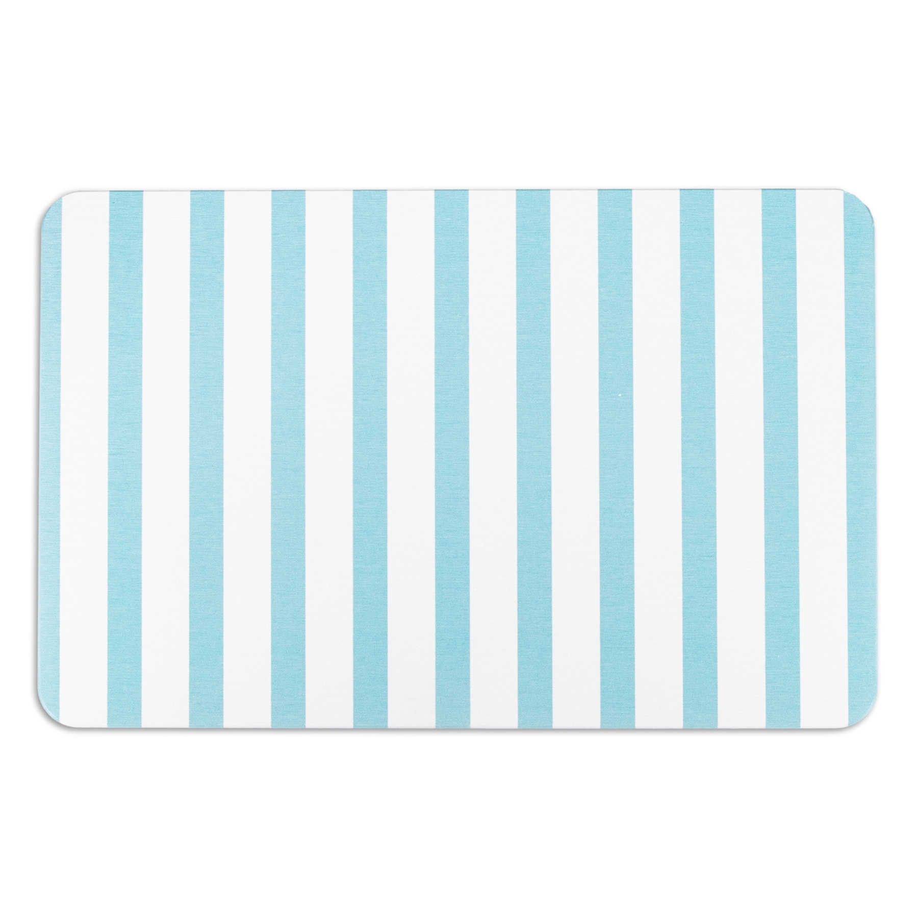 Artsy Mats Blue Stripe White Stone Non Slip Bath Mat
