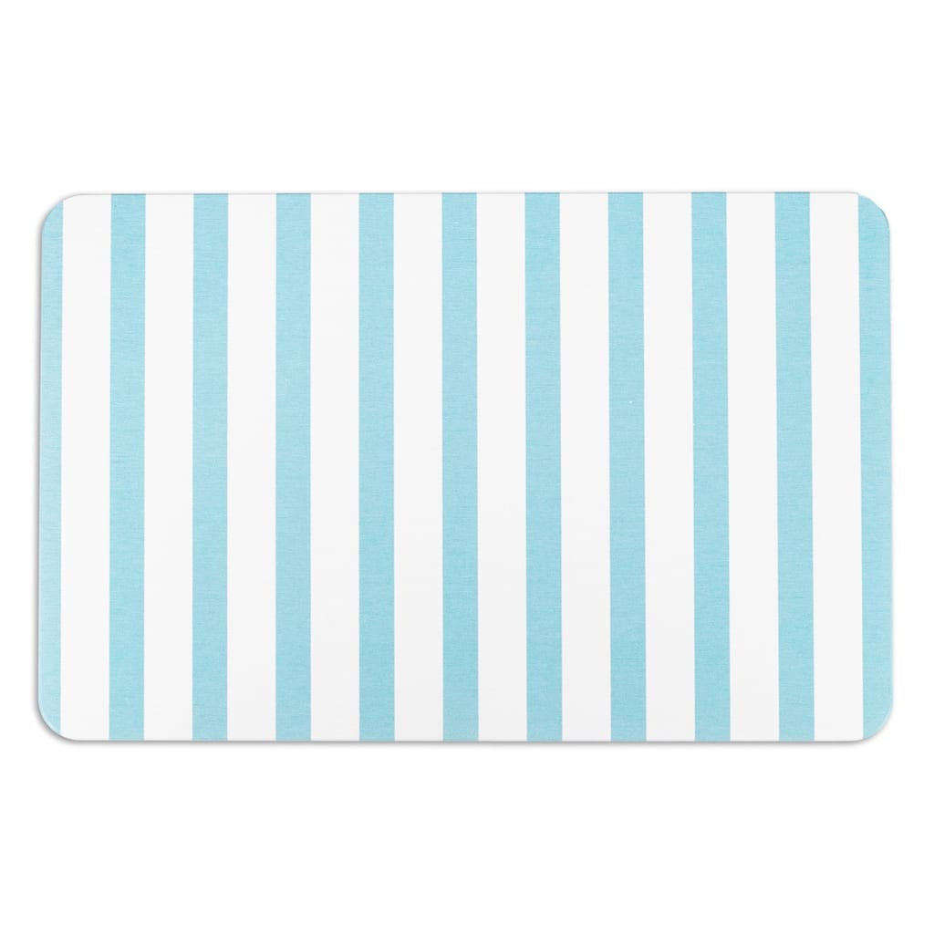 Artsy Mats Blue Stripe White Stone Non Slip Bath Mat
