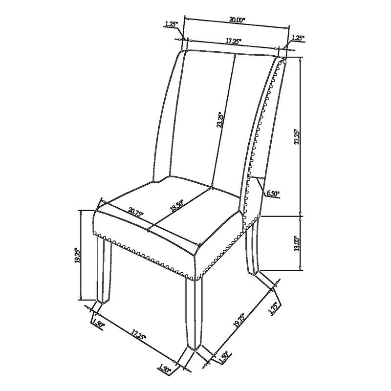 Dining Side Chair Set of 2, Light Gray Cotton Polyester, Black Legs