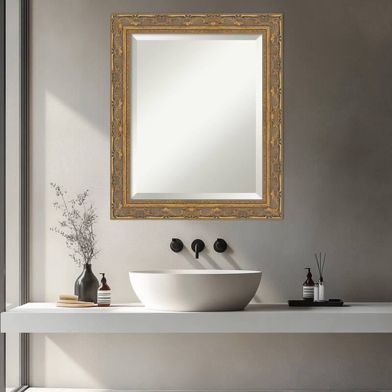 Filigree Beveled Framed Bathroom Vanity Wall Mirror