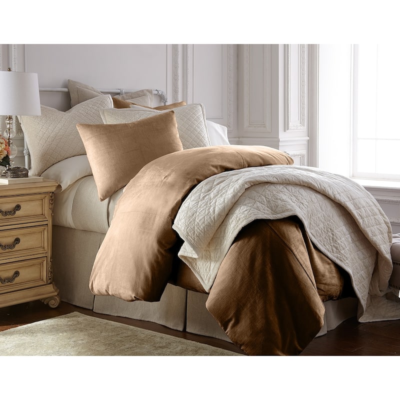 Lia Rayon Duvet Cover, Caramel, King
