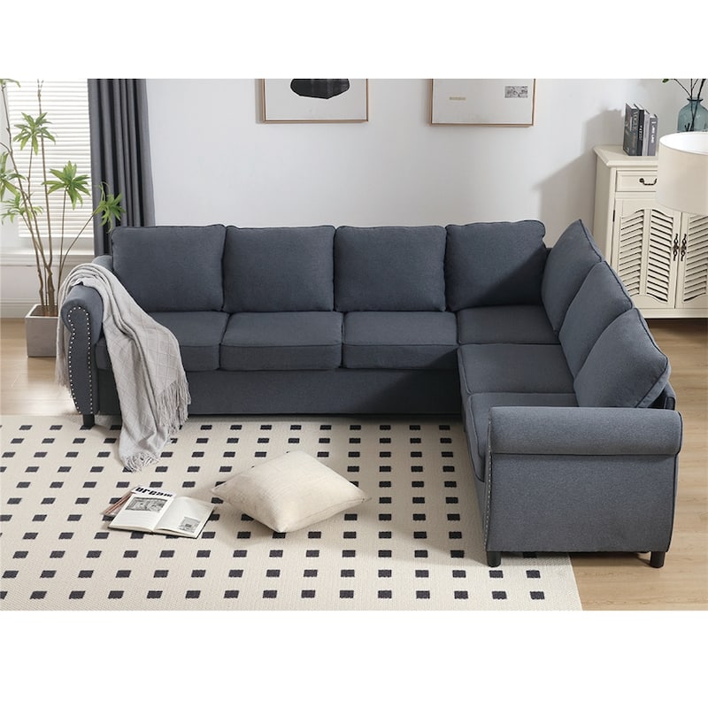 2 In 1 Pull Out Couch Bed,Sofa Bed,l Shaped Sectional Sofa Couch - Grey