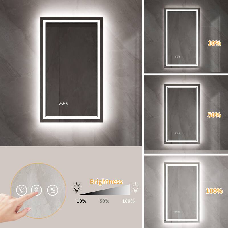 Modland Small Size LED Bathroom Mirror Back & Front Lighted Anti-Fog