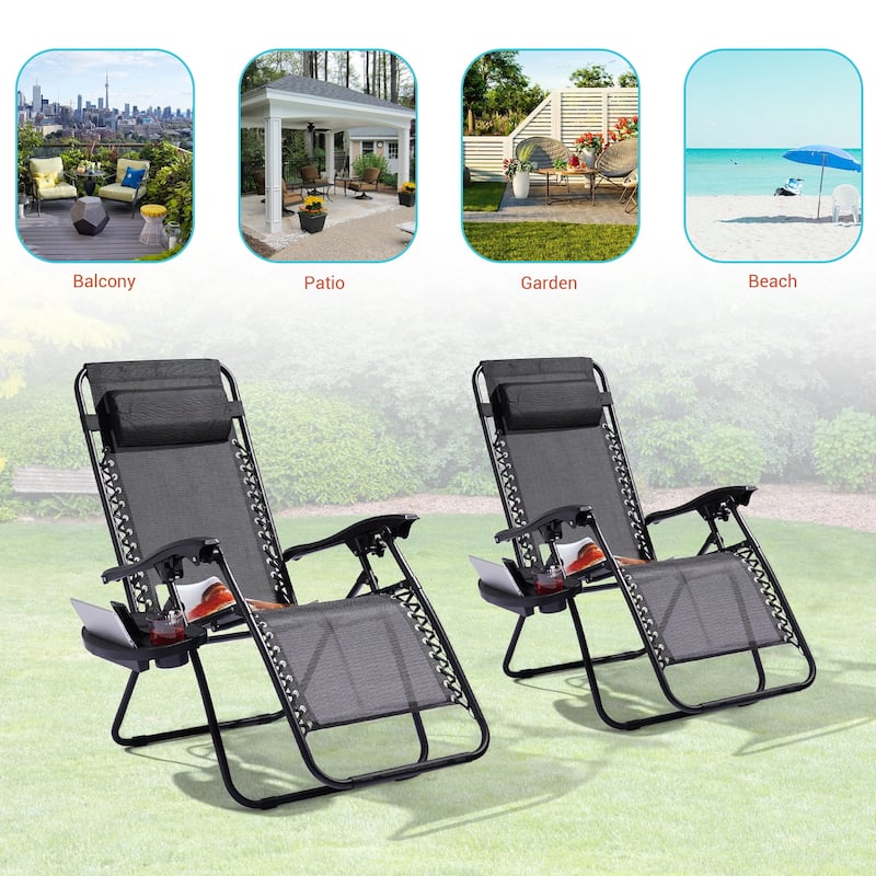 LIVOOSUN Zero Gravity Patio Chairs (Set of 2)