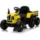preview thumbnail 16 of 26, 12V Ride On Tractor with Trailer Remote Control Battery Powered Electric Tractor with LED Lights Yellow