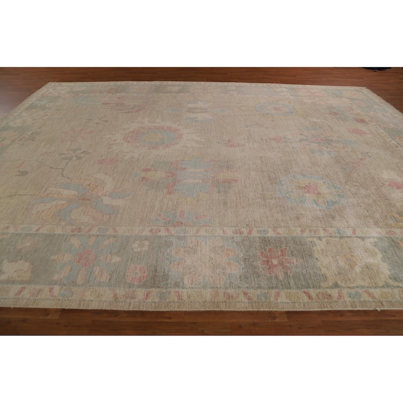 Floral Oushak Turkish Large Area Rug Hand-knotted Wool Carpet - 10'3"x 13'10"