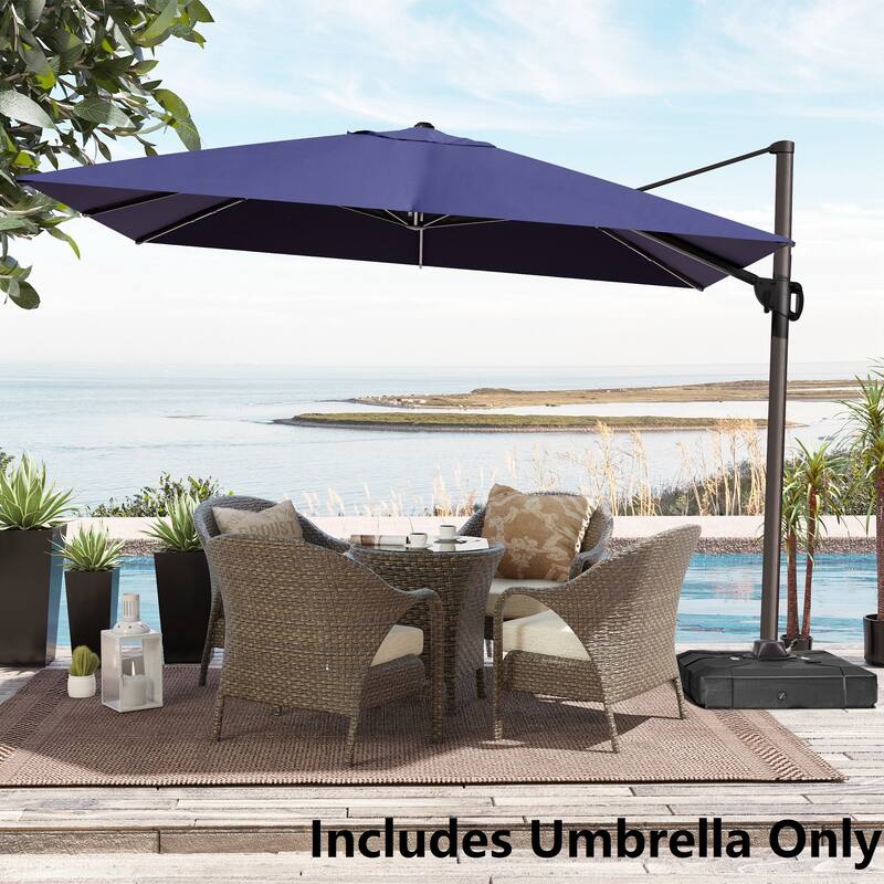 9 FT x 11.5 FT Outdoor Patio Cantilever-Offset Umbrella - Navy Blue