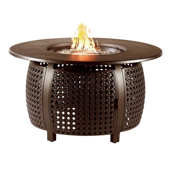 Round aluminum propane discount fire pit table