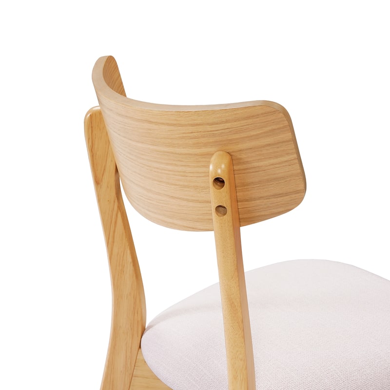 Mid-Century Dining Chairs Set of 4, Upholstered Wood Frame Chairs, Classic Armless Dining Chair