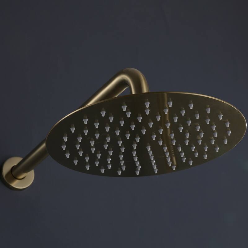 Modland 10" Air Boost Rain Shower Head - High Pressure, WaterSense 1.8GPM, Matte Black/Brushed Gold