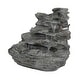 preview thumbnail 5 of 11, Christopher Knight Home - Hailey 4-Tiered Concrete Rock Waterfall Fountain Outdoor Garden Decor with LED Lights