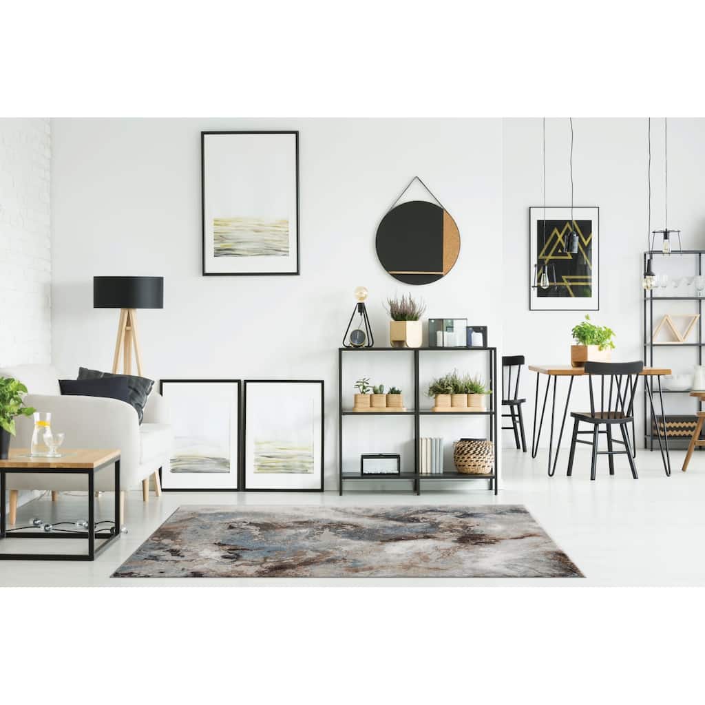 Marina Collection Abstract Multicolor Area Rug